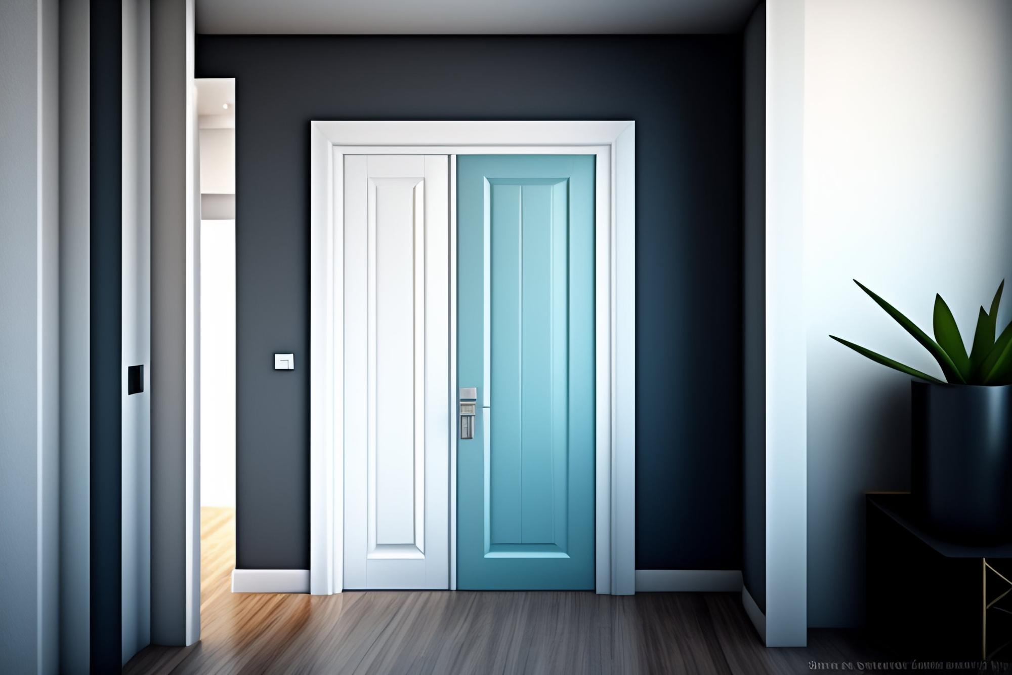 blue-door-with-white-frame-white-door-with-silver-handle